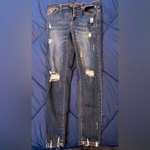 Distressed Blue Jeans